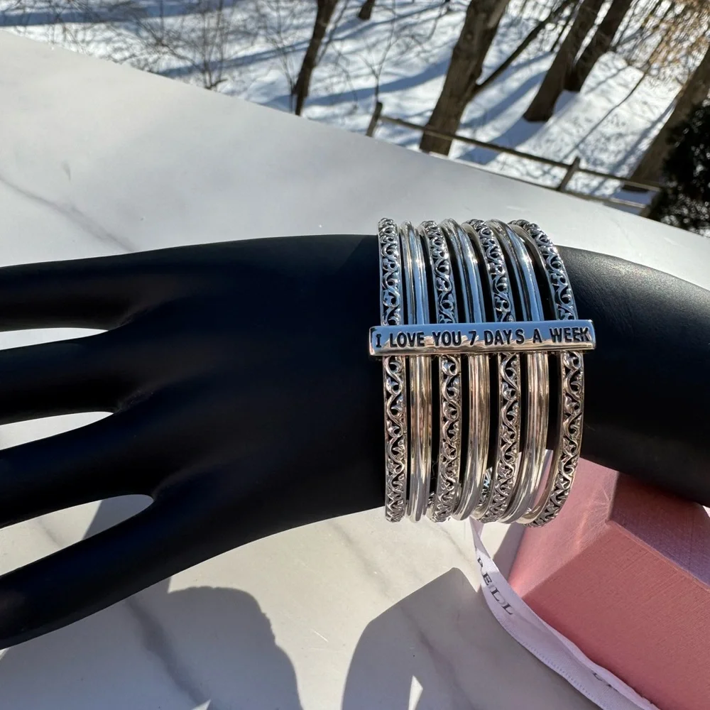 CHARLES KRYPELL Love You 7 Days A Week Multi Bangle Bracelet Set - Picture 6 of 8